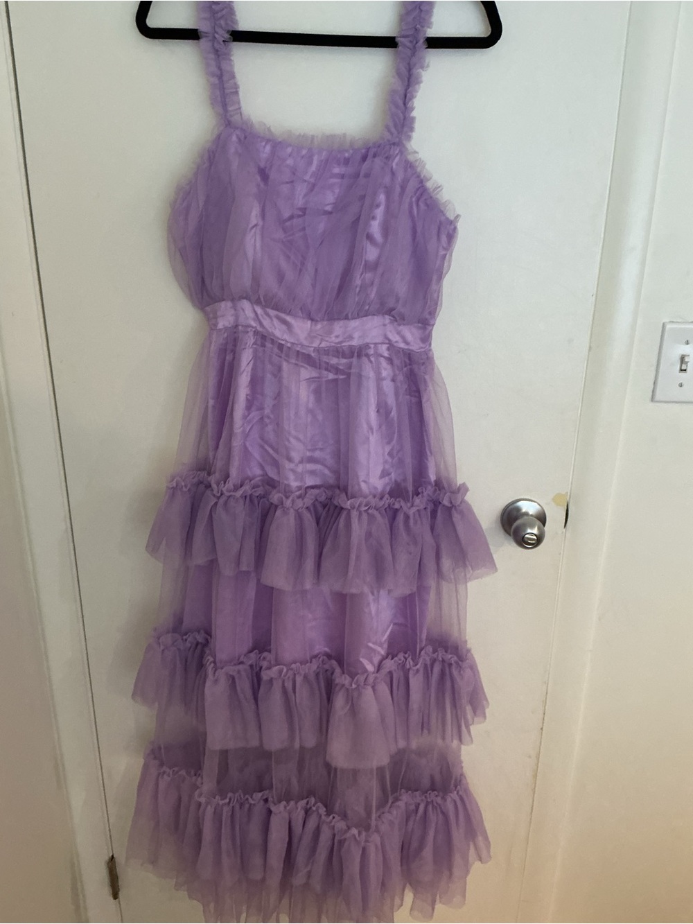 Lavender Tiered Ruffle maxi layered dress